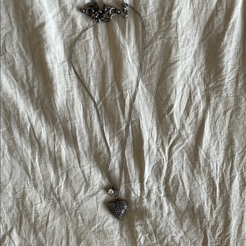 Betsy Johnson Rhinestone Heart Necklace